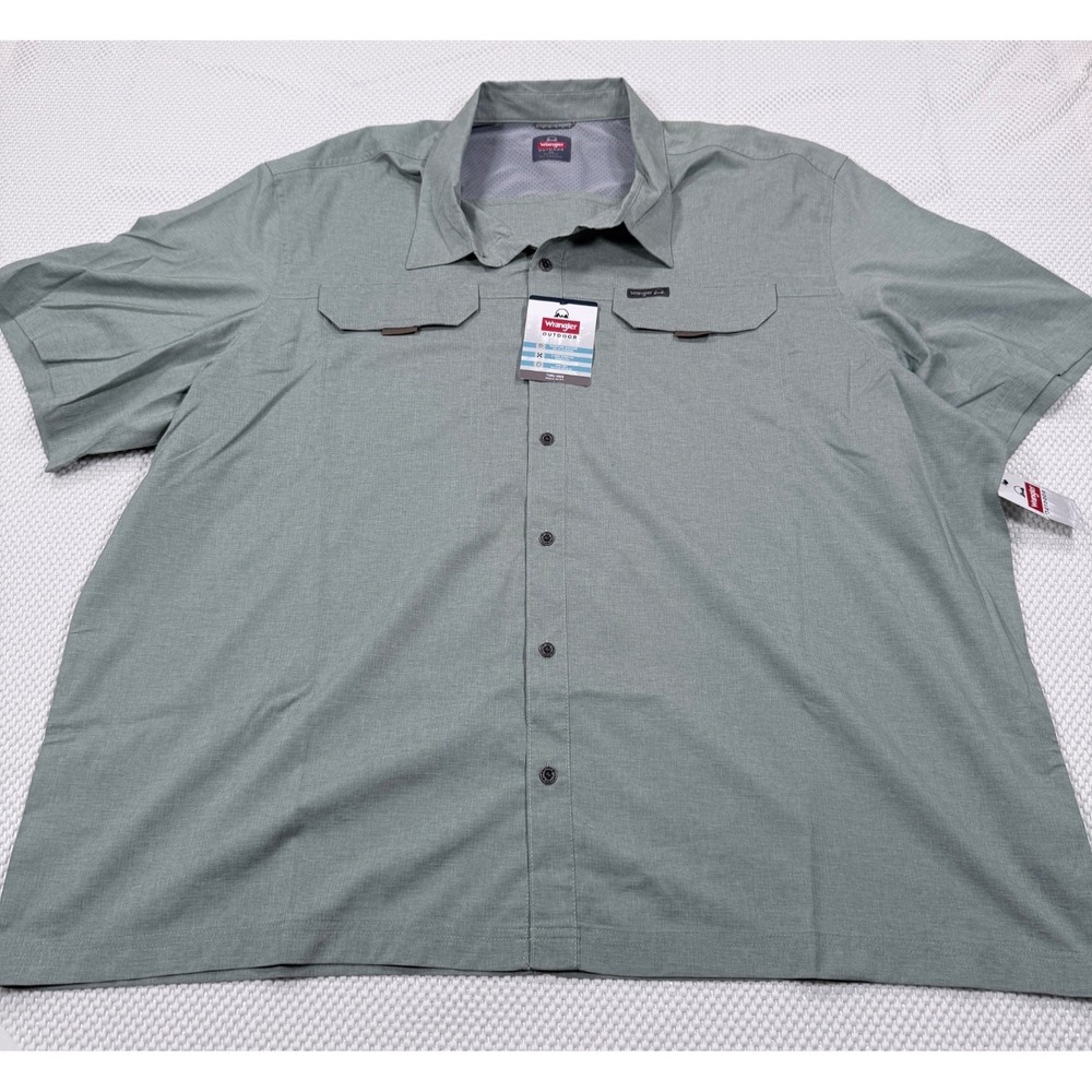 NWT Wrangler Outdoor Thru Hike Button Shirt 3XL UPF 40 Stretch Fishing